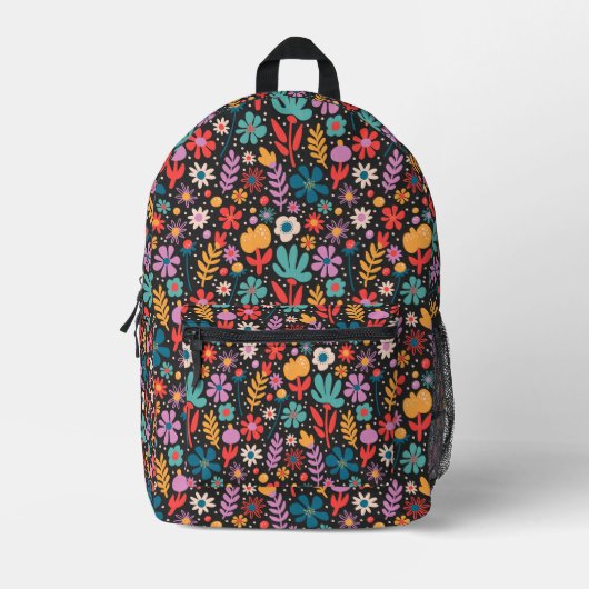 Bright Floral Back Pack Bedrukte Rugzak (Voorkant)