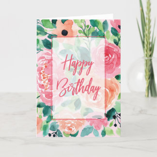 Bright Floral Birthday Kaart