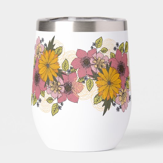 Bright Floral Boeket Tumbler (Achterkant)