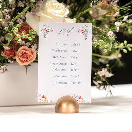 Bright Floral Border Alphabetic Seating Charts     Kaart