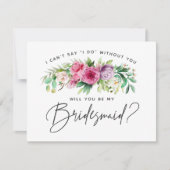 Bright Floral Bridesmaid Kaart (Voorkant)