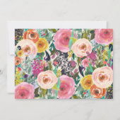 Bright Floral Bruids douche Uitnodiging (Achterkant)