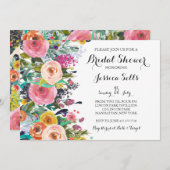 Bright Floral Bruids douche Uitnodiging (Voorkant / Achterkant)