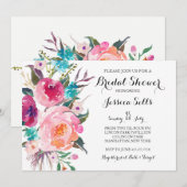 Bright Floral Bruids douche Uitnodiging (Voorkant / Achterkant)