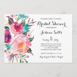 Bright Floral Bruids douche Uitnodiging