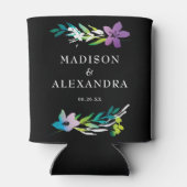 Bright Floral Bruiloft Namen & Datum Blikjeskoeler (Achterkant)