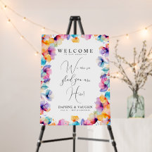 Bright Floral bruiloft welkom & handtekening teken