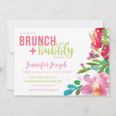 Bright Floral Brunch and Bubbly Invitation (Devant)