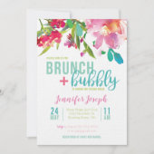 Bright Floral Brunch and Bubbly Invitation (Devant)