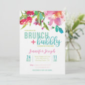 Bright Floral Brunch and Bubbly Invitation (Debout devant)