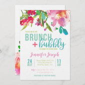 Bright Floral Brunch and Bubbly Invitation (Devant / Derrière)
