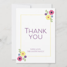 Bright Floral Carte de remerciements pour l'impres