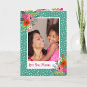 Bright Floral Custom Moederdag fotokaart Kaart (Voorkant)