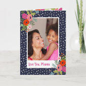Bright Floral Custom Moederdag fotokaart Kaart (Voorkant)