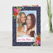 Bright Floral Custom Moederdag fotokaart Kaart (Voorkant)