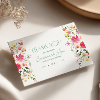 Bright Floral Dank u kaart | Kleurrijke douche