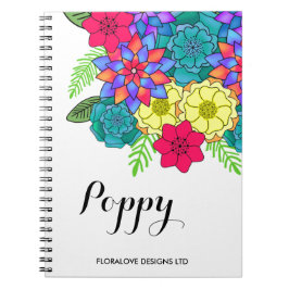 Bright Floral Designer Colorful  ventilator Notitieboek