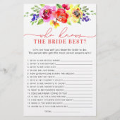 Bright Floral die weet bruid de beste douche spel (Voorkant)