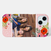 Bright Floral en Stippen Custom Foto Case-Mate iPhone Case (Achterkant (horizontaal))