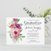 Bright Floral Graduation party Invitation (Debout devant)