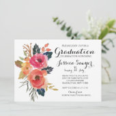 Bright Floral Graduation party Invitation (Debout devant)
