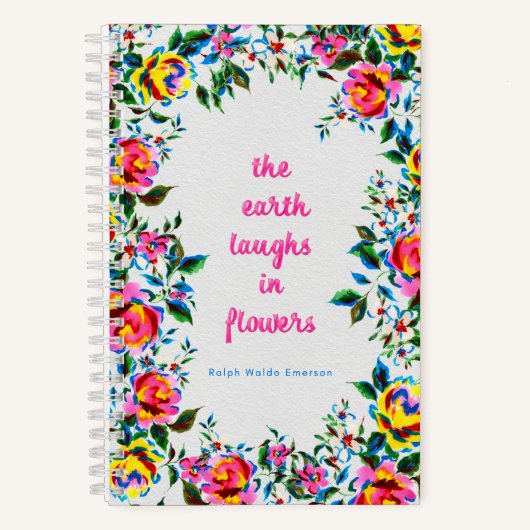 Bright Floral Laughter Dot Grid Journal (Recto)