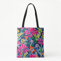 Bright floral matisse stijl kunst canvas tas