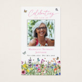 Bright Floral Memorial Funeral Prayer Kaart (Voorkant)