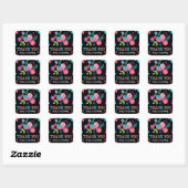 Bright Floral Mexican Fiesta Birthday Party Vierkante Sticker (Vel)