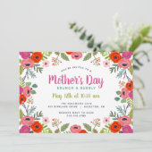 Bright Floral Moederdag Brunch Kaart (Staand voorkant)