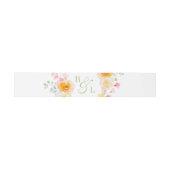 Bright Floral Monogram Spring Wedding Uitnodigingen Wikkel (Vlak)