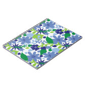 Bright Floral Multi Green en Blue Spiral Notitiebo Notitieboek (Linkerzijde)