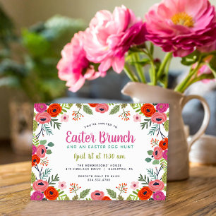 Bright Floral Pasen Brunch Uitnodiging