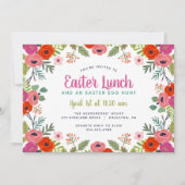 Bright Floral Pasen Lunch uitnodiging (Voorkant)