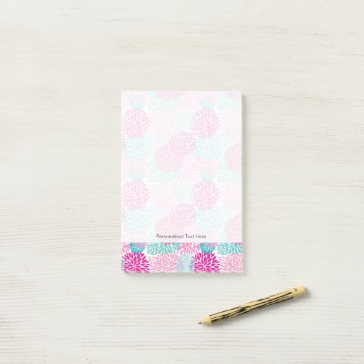Bright Floral patroon 2 Post-it® Notes (Op bureau)