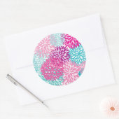 Bright Floral patroon 2 Ronde Sticker (Envelop)