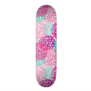 Bright Floral patroon 2 Skateboard