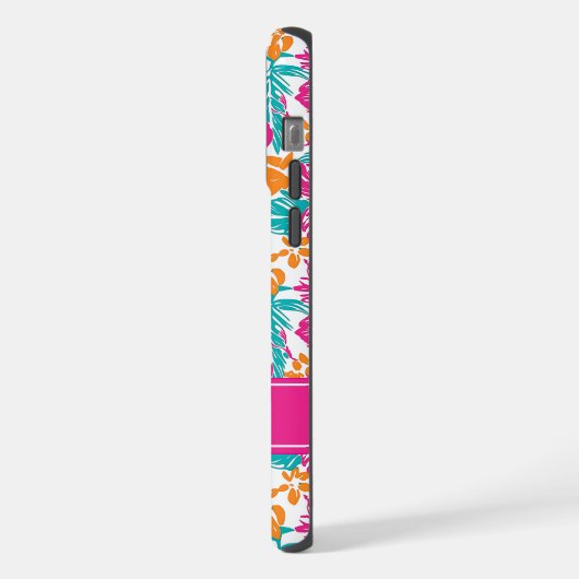 Bright Floral Pattern Phone Case (Name) (Côté gauche)
