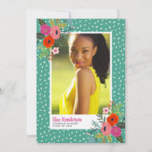 Bright Floral Photo Graduation Party Invitation (Devant)