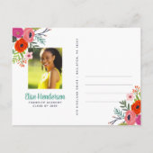 Bright Floral Photo Graduation Party Invitation (Dos)