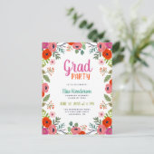 Bright Floral Photo Graduation Party Invitation (Debout devant)