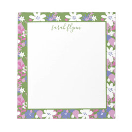 Bright Floral Pink and White Notepad Notitieblok