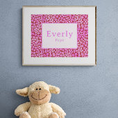 Bright Floral Poster Girl Room Custom Name