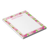 Bright Floral roze en groene notebooks Notitieblok (Schuin)
