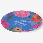 Bright Floral Verjaardagsfeest Papieren Bordje (Gekanteld)