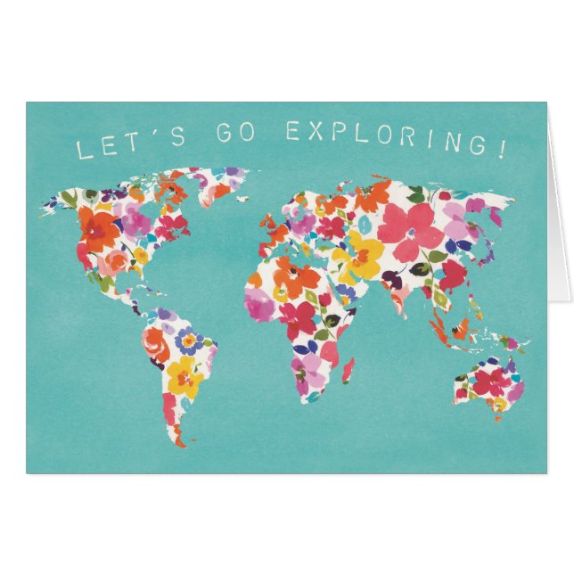 Bright Floral World Blauwgroen (Voorkant Horizontaal)