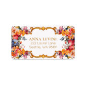  Bright Florals Romantisch Goud Lijst Etiket (Voorkant)