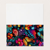 Bright Flower and Butterfly Pattern Visitekaartjes (Buitenkant ongevouwen)