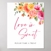 Bright Flower Citrus Slice Bridal Love is zoet Poster (Voorkant)