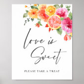 Bright Flower Citrus Slice Bridal Love is zoet Poster (Voorkant)